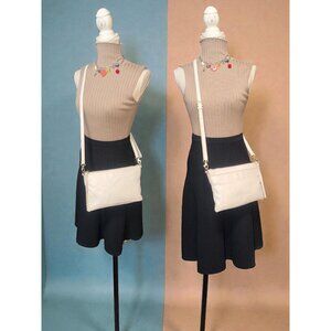 Fossil Crossbody Bag ZB5701 Chalk White Leather Convertible Clutch Bag Charm